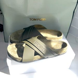 Tom Ford Leather Wicklow Slider Sandals